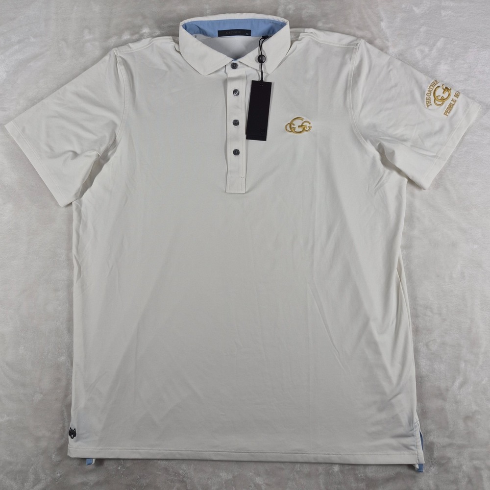 Greyson Tala Polo Shirt Men's XL White Golf Performance Comfort Pebble Beach NWT